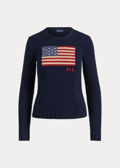 Suéter Polo Ralph Lauren Flag Algodão Crewneck Mulher 27516-DGXQ